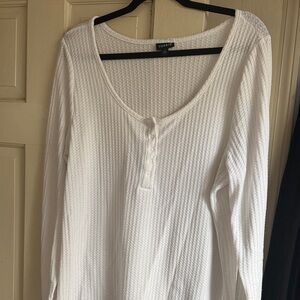 Torrid Ivory Waffle Knit Long Sleeve Top